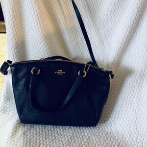 Coach Kelsey Satchel Black Pebbled Leather Gold HW NWOT Pristine w Strap